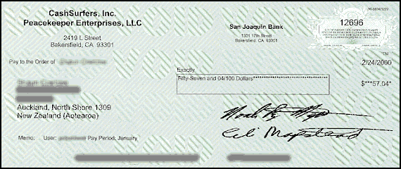 Check from CashSurfers