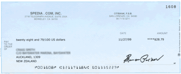 Check from Spedia